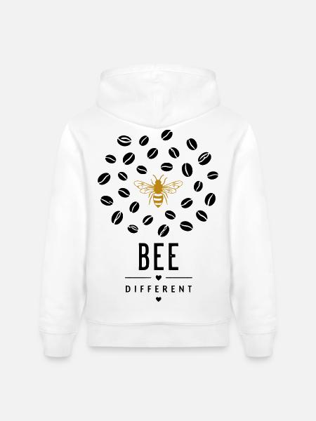 Golden bee on black - Stanley/Stella CRUISER Unisex Organic Hoodie - white