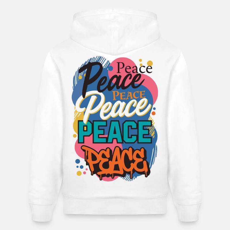 Peace als Graffiti - Stanley/Stella Unisex Bio-Hoodie CRUISER - Weiß