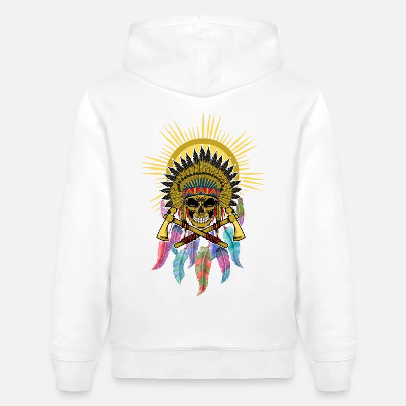 Chef du crâne de l’attrape-rêves - Sweat à capuche bio CRUISER Stanley/Stella Unisexe - blanc