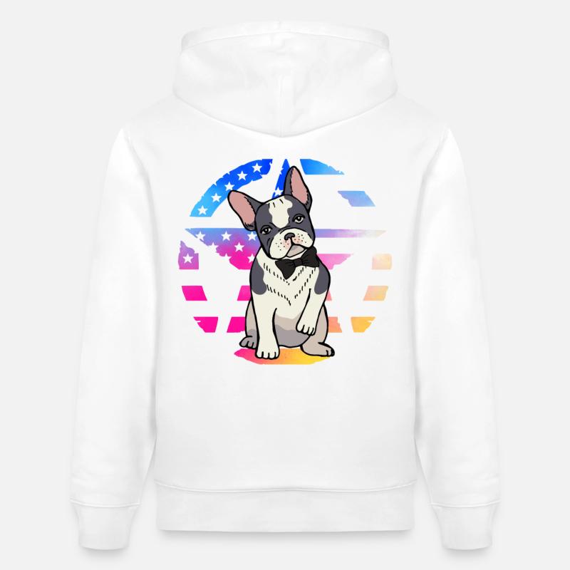 Bouledogue français - Sweat à capuche bio CRUISER Stanley/Stella Unisexe - blanc