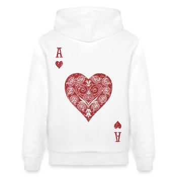 Herz-Ass ❤️ - Stanley/Stella Unisex Bio-Hoodie CRUISER  - Weiß - Hinten - Alina (178cm)