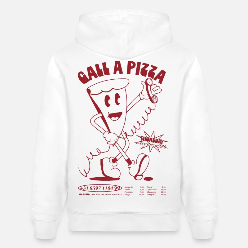 Call A Pizza - Sweat à capuche bio CRUISER Stanley/Stella Unisexe - blanc