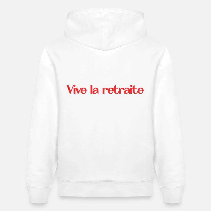 RETRAITE. RETRAITE. RETRAITEE. RETRAITE - Sweat à capuche bio CRUISER Stanley/Stella Unisexe - blanc