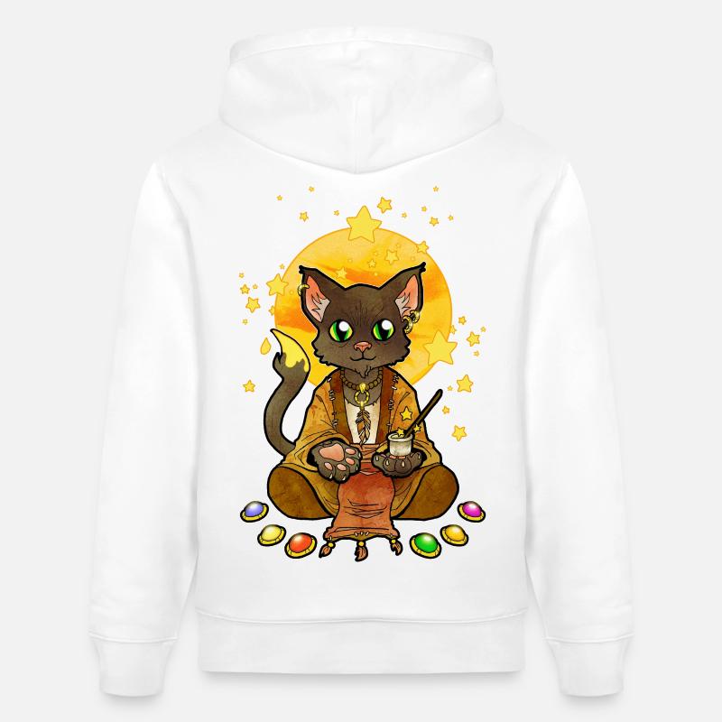 Saint Chat illustration - Sweat à capuche bio CRUISER Stanley/Stella Unisexe - blanc