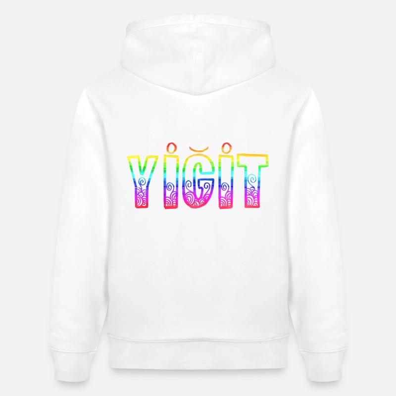 Yigit RS Arc-en-ciel - Sweat à capuche bio CRUISER Stanley/Stella Unisexe - blanc