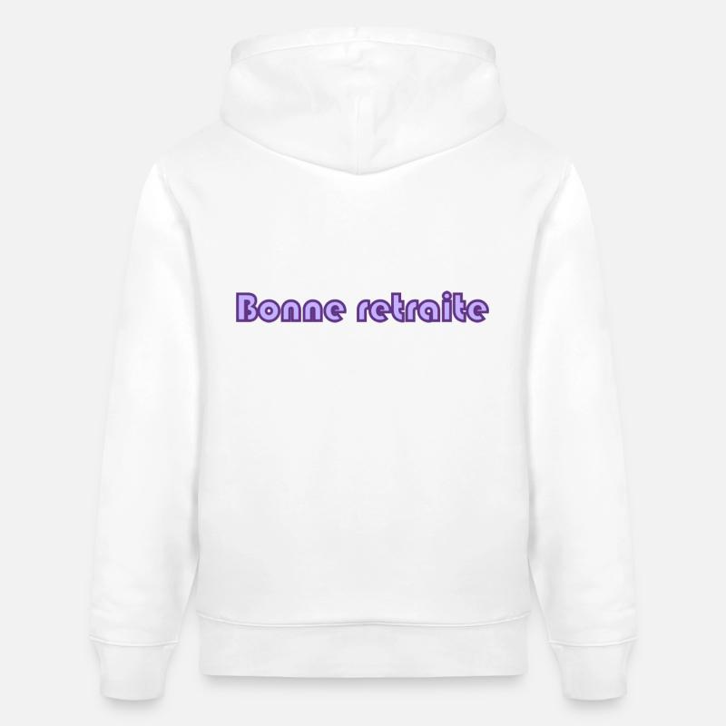 RETRAITE. RETRAITE. RETRAITEE. RETRAITE - Sweat à capuche bio CRUISER Stanley/Stella Unisexe - blanc
