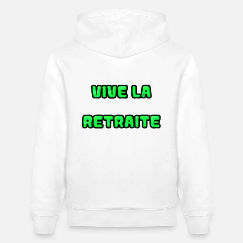 RETRAITE. RETRAITE. RETRAITEE. RETRAITE - Sweat à capuche bio CRUISER Stanley/Stella Unisexe - blanc