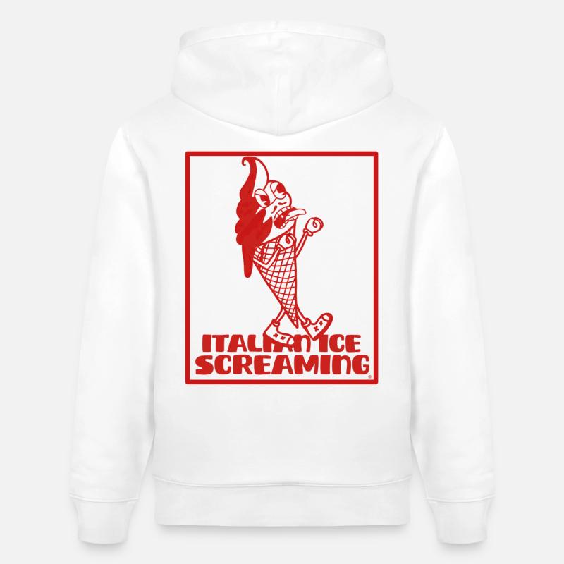 Mascotte Glace à l'italienne hurlante - Sweat à capuche bio CRUISER Stanley/Stella Unisexe - blanc