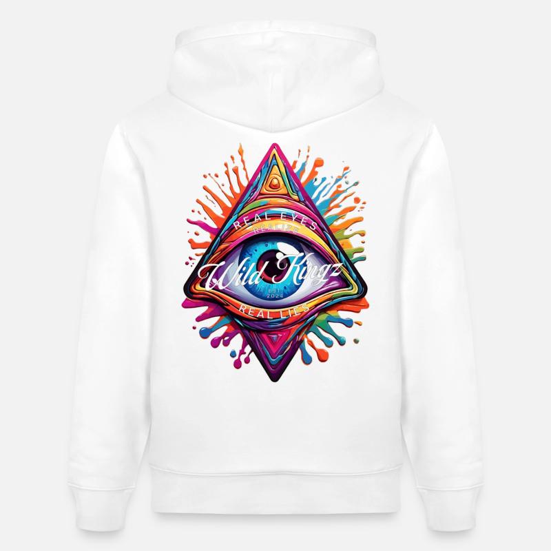 Œil rieur - Sweat à capuche bio CRUISER Stanley/Stella Unisexe - blanc