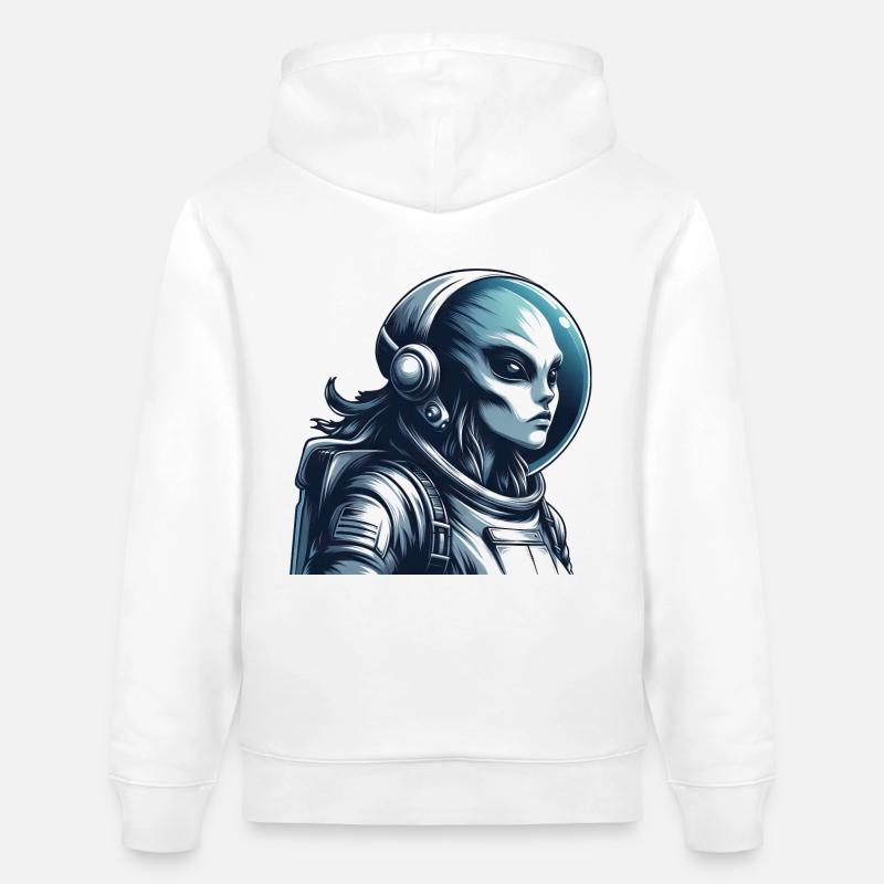 Exploration spatiale d’astronautes extraterrestres - Sweat à capuche bio CRUISER Stanley/Stella Unisexe - blanc