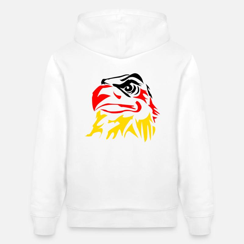 Aigle noir-rouge-or - Sweat à capuche bio CRUISER Stanley/Stella Unisexe - blanc