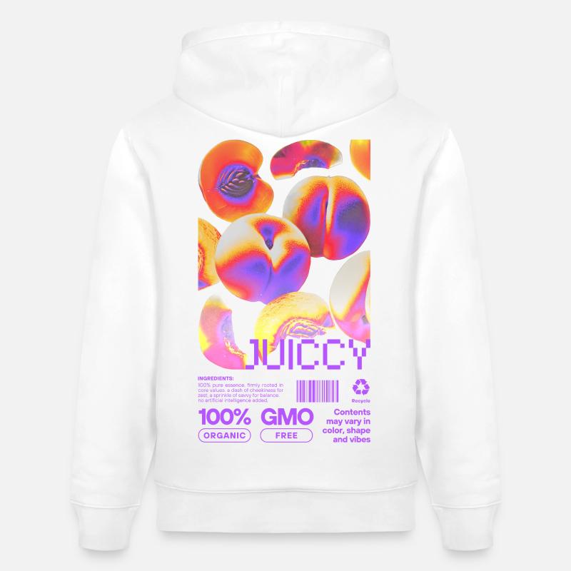 Déclaration pêche juteuse - Sweat à capuche bio CRUISER Stanley/Stella Unisexe - blanc