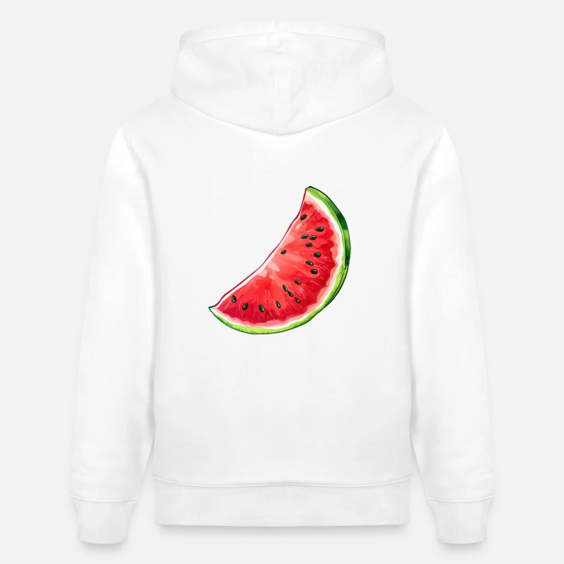 Pastèque, Melon, Fruit, Été, Sucré - Sweat à capuche bio CRUISER Stanley/Stella Unisexe - blanc