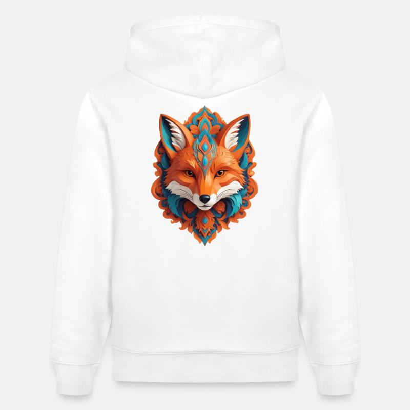 Cyber Fox Head - Sweat à capuche bio CRUISER Stanley/Stella Unisexe - blanc