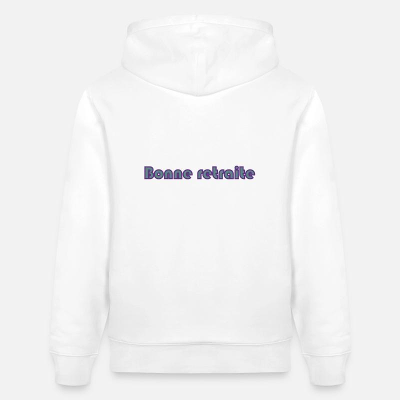 RETRAITE. RETRAITE. RETRAITEE. RETRAITE - Sweat à capuche bio CRUISER Stanley/Stella Unisexe - blanc