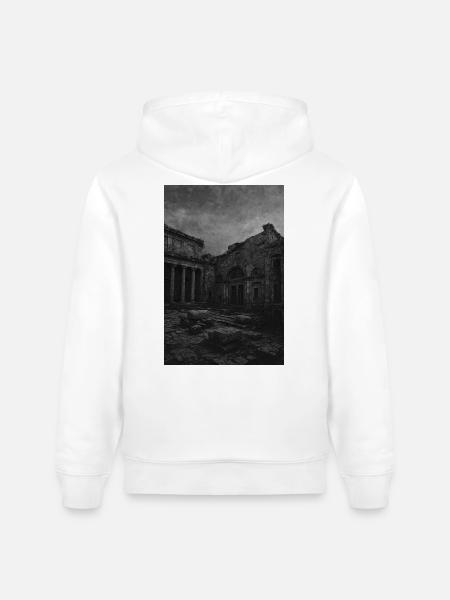 Monochrome Ruine im Verfall - Stanley/Stella Unisex Bio-Hoodie CRUISER - Weiß