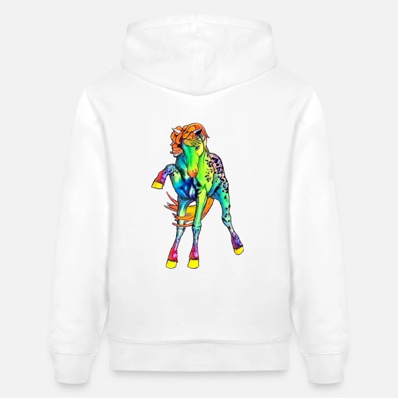 Cheval néon - Sweat à capuche bio CRUISER Stanley/Stella Unisexe - blanc