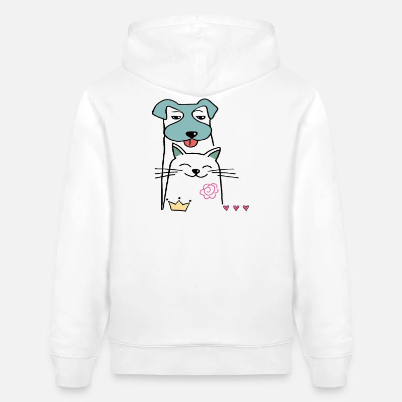 Chien et chat - Sweat à capuche bio CRUISER Stanley/Stella Unisexe - blanc