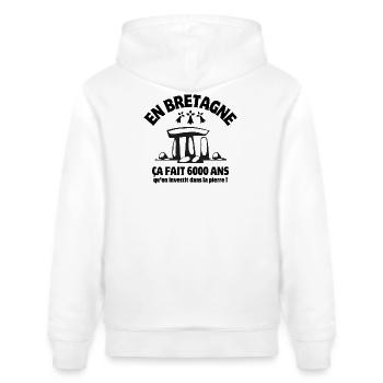 Bretagne, Bretagne humour, Breton - Sweat à capuche bio CRUISER Stanley/Stella Unisexe - blanc - Dos - Alina (178cm)