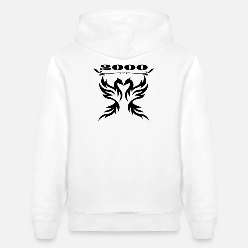 Silhouettes des ailes noires 2000 - Sweat à capuche bio CRUISER Stanley/Stella Unisexe - blanc