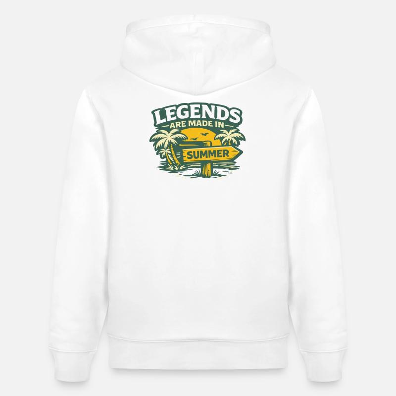 Légendes en été - Sweat à capuche bio CRUISER Stanley/Stella Unisexe - blanc