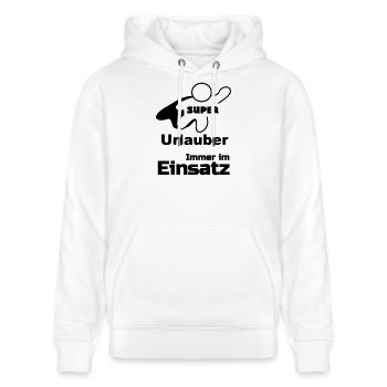 Super Urlauber Geschenk - Stanley/Stella Unisex Bio-Hoodie CRUISER  - Weiß - Vorne - Alina (178cm) & Michal (187cm)