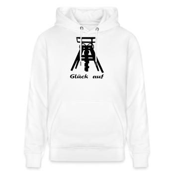 zeche ruhrgebiet - Stanley/Stella Unisex Bio-Hoodie CRUISER  - Weiß - Vorne - Alina (178cm) & Michal (187cm)