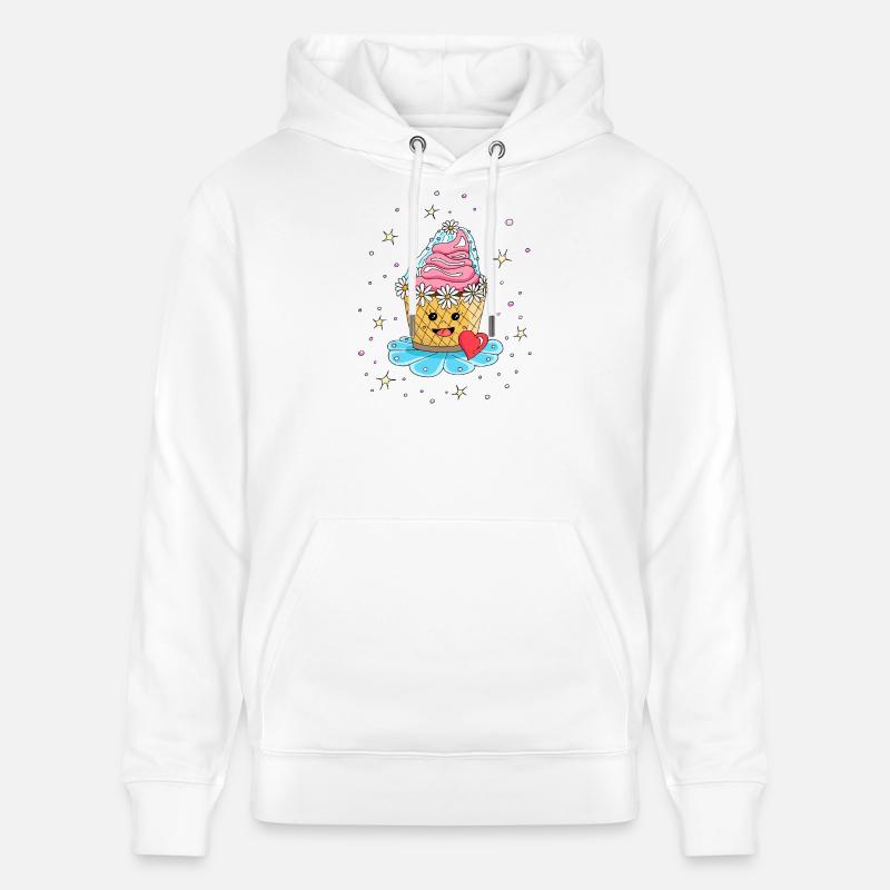 Cupcake Muffin Cake comme mariée - Sweat à capuche bio CRUISER Stanley/Stella Unisexe - blanc