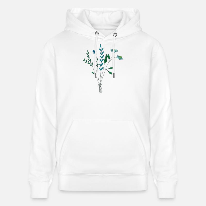 fleur prairie tons bleus fleurs sèches - Sweat à capuche bio CRUISER Stanley/Stella Unisexe - blanc