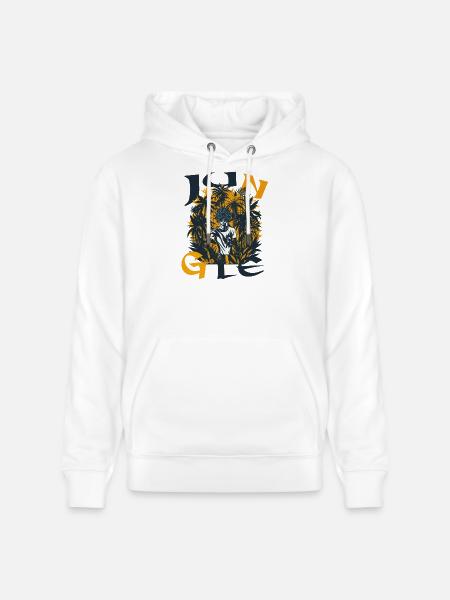 Jungle portrait in sunset - Stanley/Stella CRUISER Unisex Organic Hoodie - white