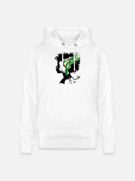 Abstract tree with flowers - Stanley/Stella CRUISER Unisex Organic Hoodie - white
