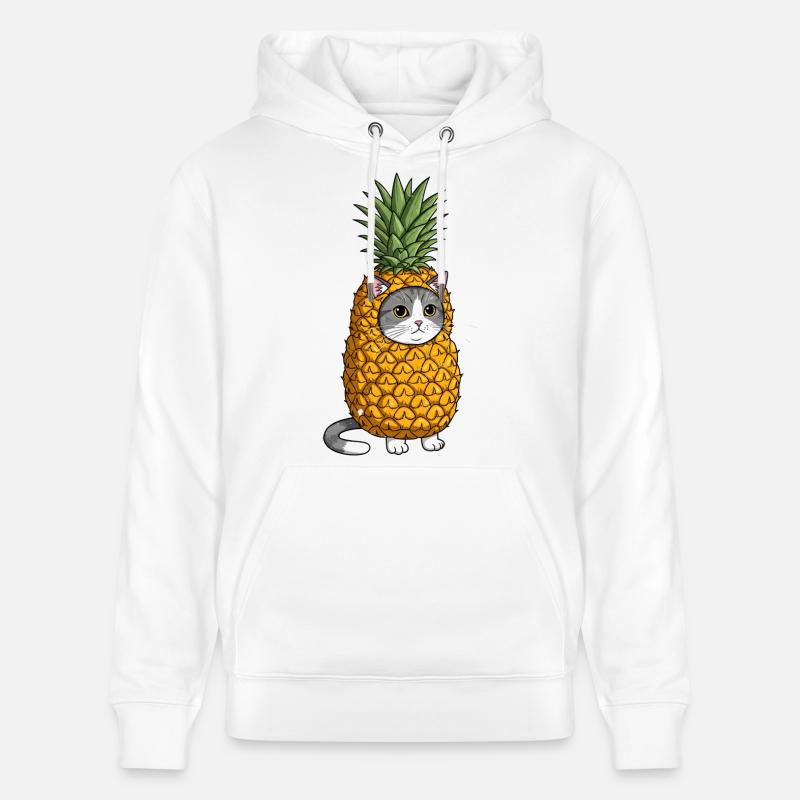 Illustration de costume de chat ananas - Sweat à capuche bio CRUISER Stanley/Stella Unisexe - blanc