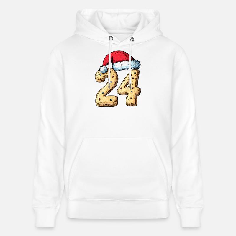 Biscuit de Noël à 24 chiffres - Sweat à capuche bio CRUISER Stanley/Stella Unisexe - blanc