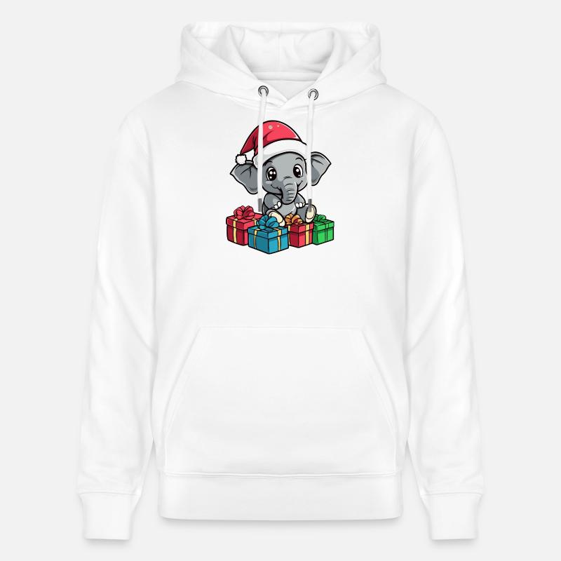 Cadeaux de Noël pour éléphants - Sweat à capuche bio CRUISER Stanley/Stella Unisexe - blanc