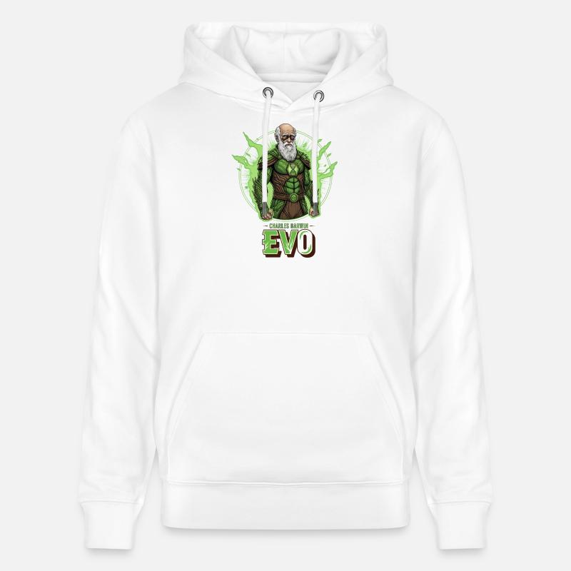 Évo Darwin Vert Héros - Sweat à capuche bio CRUISER Stanley/Stella Unisexe - blanc