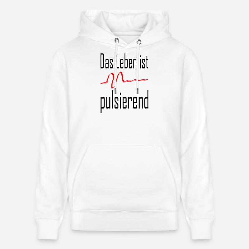 La vie pulse / Déclaration / Dire - Sweat à capuche bio CRUISER Stanley/Stella Unisexe - blanc