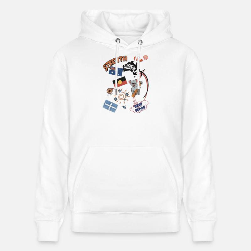 Australische Collage Strewth & Drop bears - Stanley/Stella Unisex Bio-Hoodie CRUISER  - Weiß