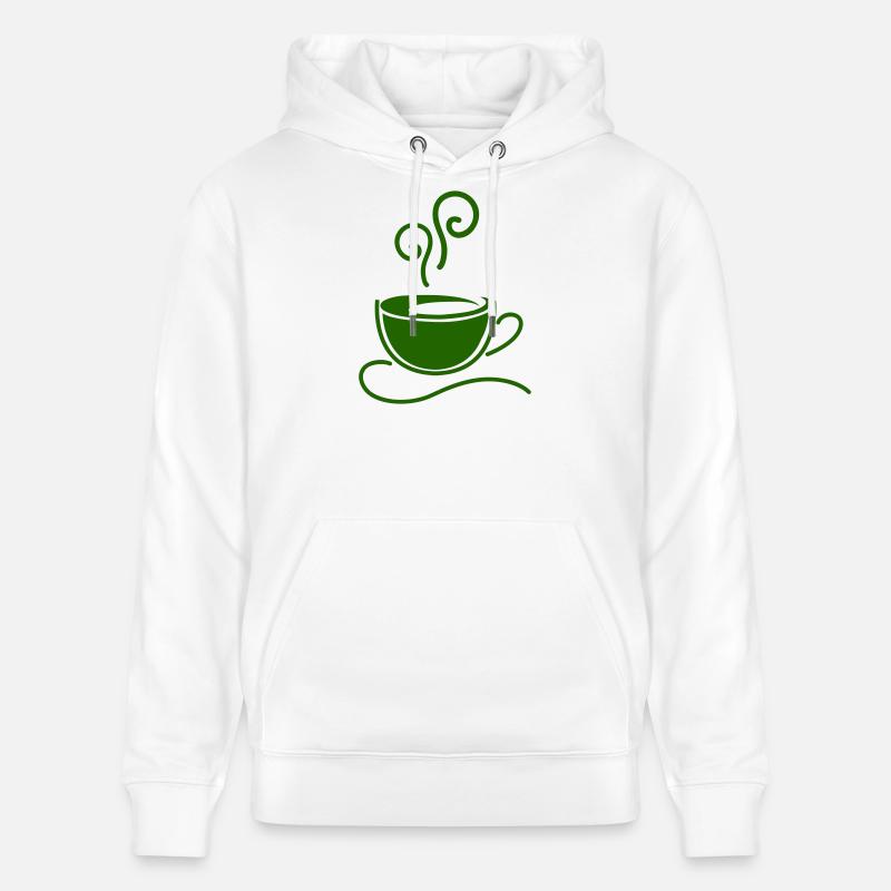 Spirales de tasses à café - Sweat à capuche bio CRUISER Stanley/Stella Unisexe - blanc