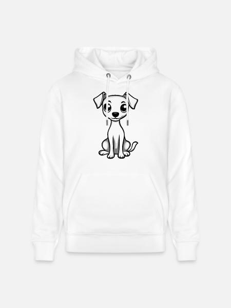 Whippet Hund Comic Niedlich - Stanley/Stella Unisex Bio-Hoodie CRUISER  - Weiß