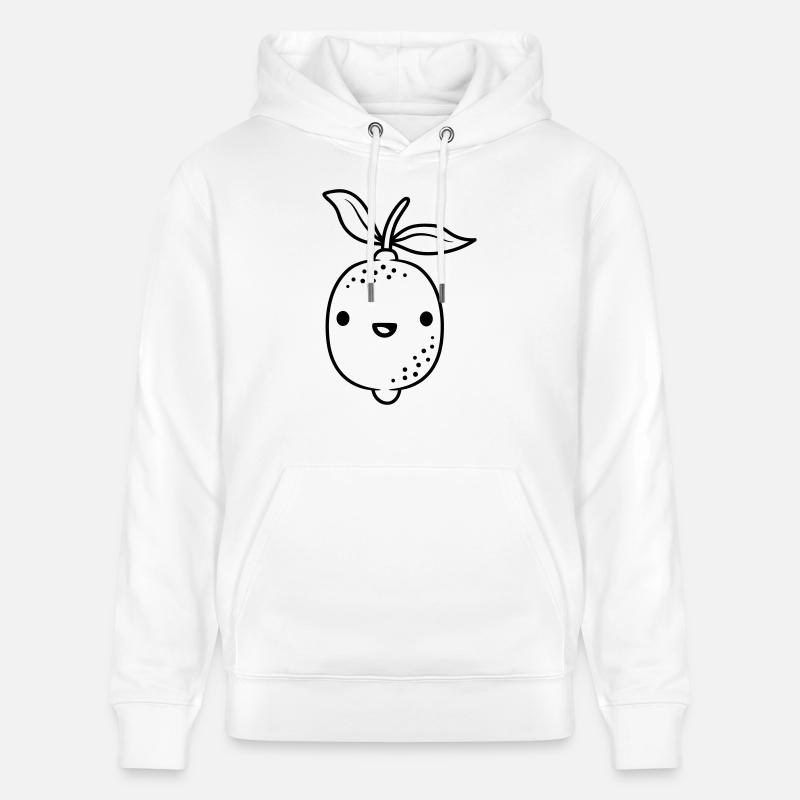 Dessin animé kawaii citron - Sweat à capuche bio CRUISER Stanley/Stella Unisexe - blanc