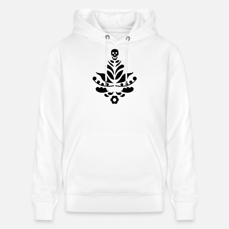 Kurbits & crâne noir - Sweat à capuche bio CRUISER Stanley/Stella Unisexe - blanc