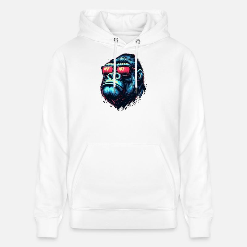 Gorille - Sweat à capuche bio CRUISER Stanley/Stella Unisexe - blanc