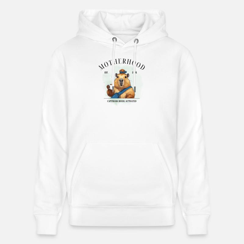 Mode Capymama activé – Motherhood 2026 - Sweat à capuche bio CRUISER Stanley/Stella Unisexe - blanc