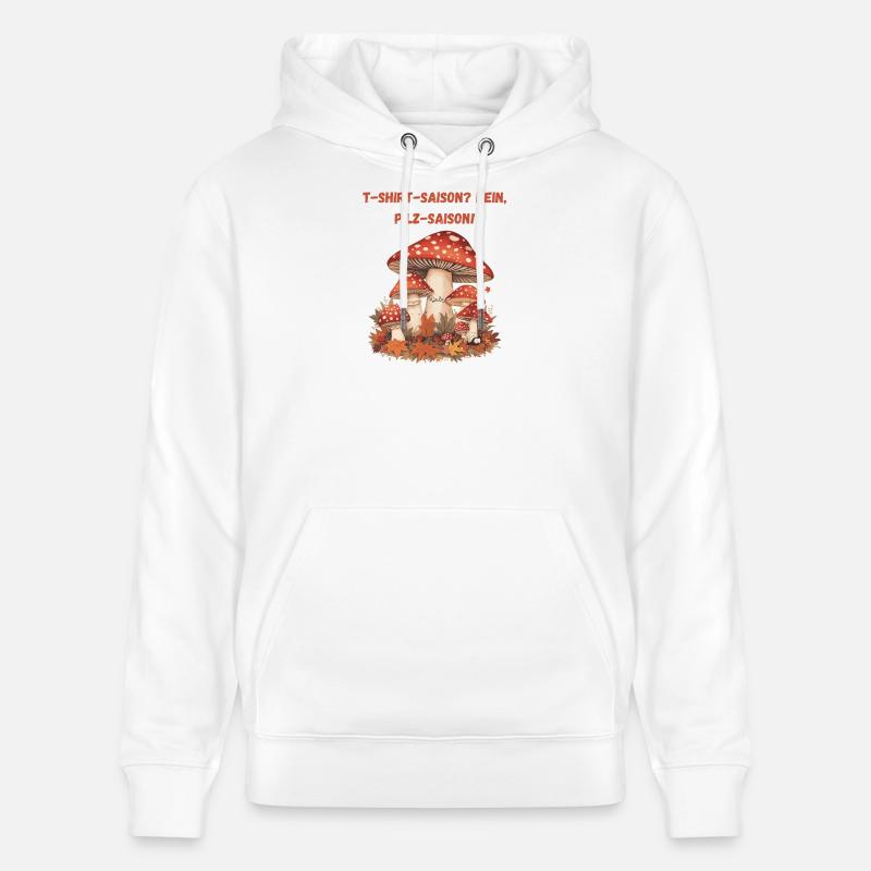 Saison des champignons Automne Illustration Champignons - Sweat à capuche bio CRUISER Stanley/Stella Unisexe - blanc