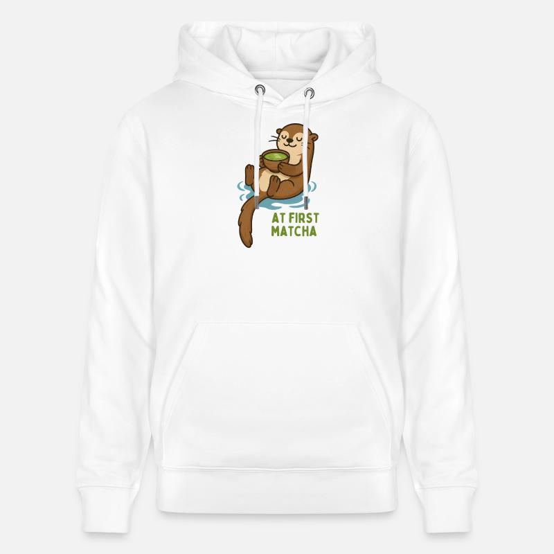 Une loutre avec du matcha - Sweat à capuche bio CRUISER Stanley/Stella Unisexe - blanc