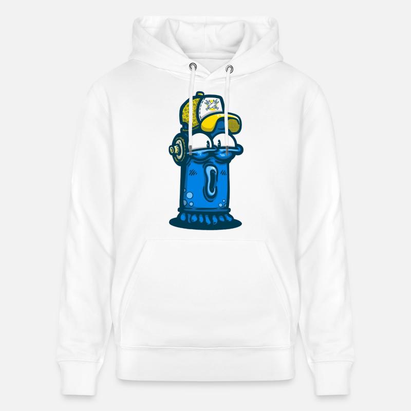 Aérosol avec visage de graffiti - Sweat à capuche bio CRUISER Stanley/Stella Unisexe - blanc