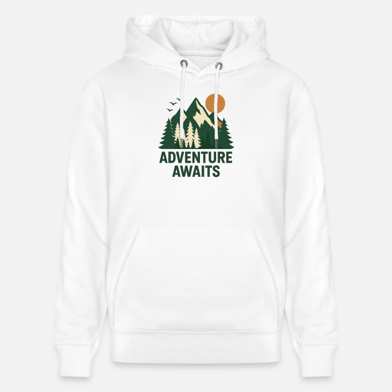 Abenteuerwald Berglandschaft - Stanley/Stella Unisex Bio-Hoodie CRUISER  - Weiß