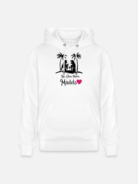 Never without my girls' heart - Stanley/Stella CRUISER Unisex Organic Hoodie - white