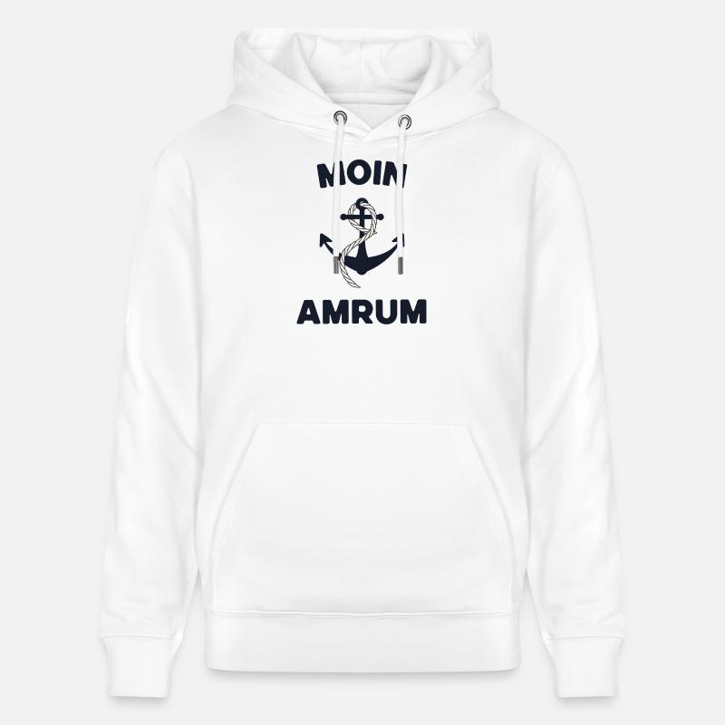 Moin Amrum – Conception d’ancres maritimes - Sweat à capuche bio CRUISER Stanley/Stella Unisexe - blanc