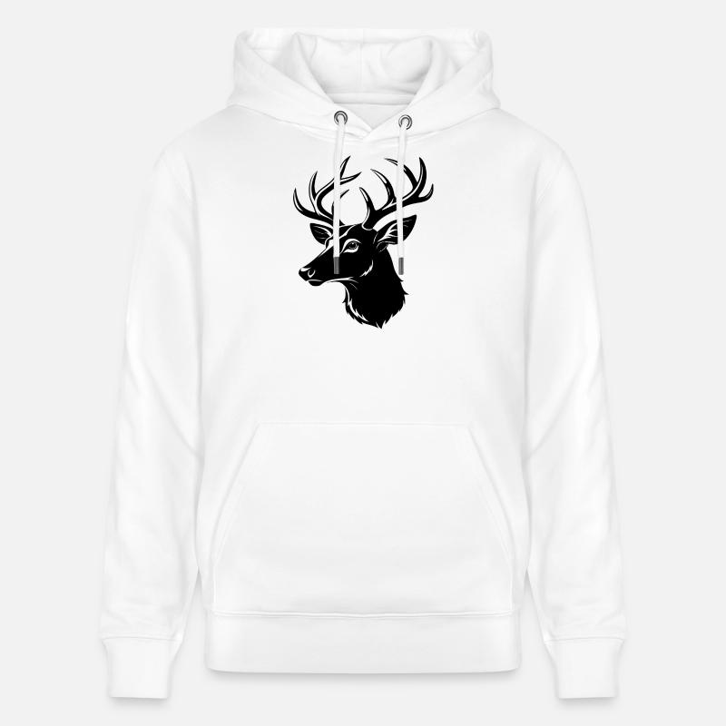 Tête de cerf de Virginie - Sweat à capuche bio CRUISER Stanley/Stella Unisexe - blanc